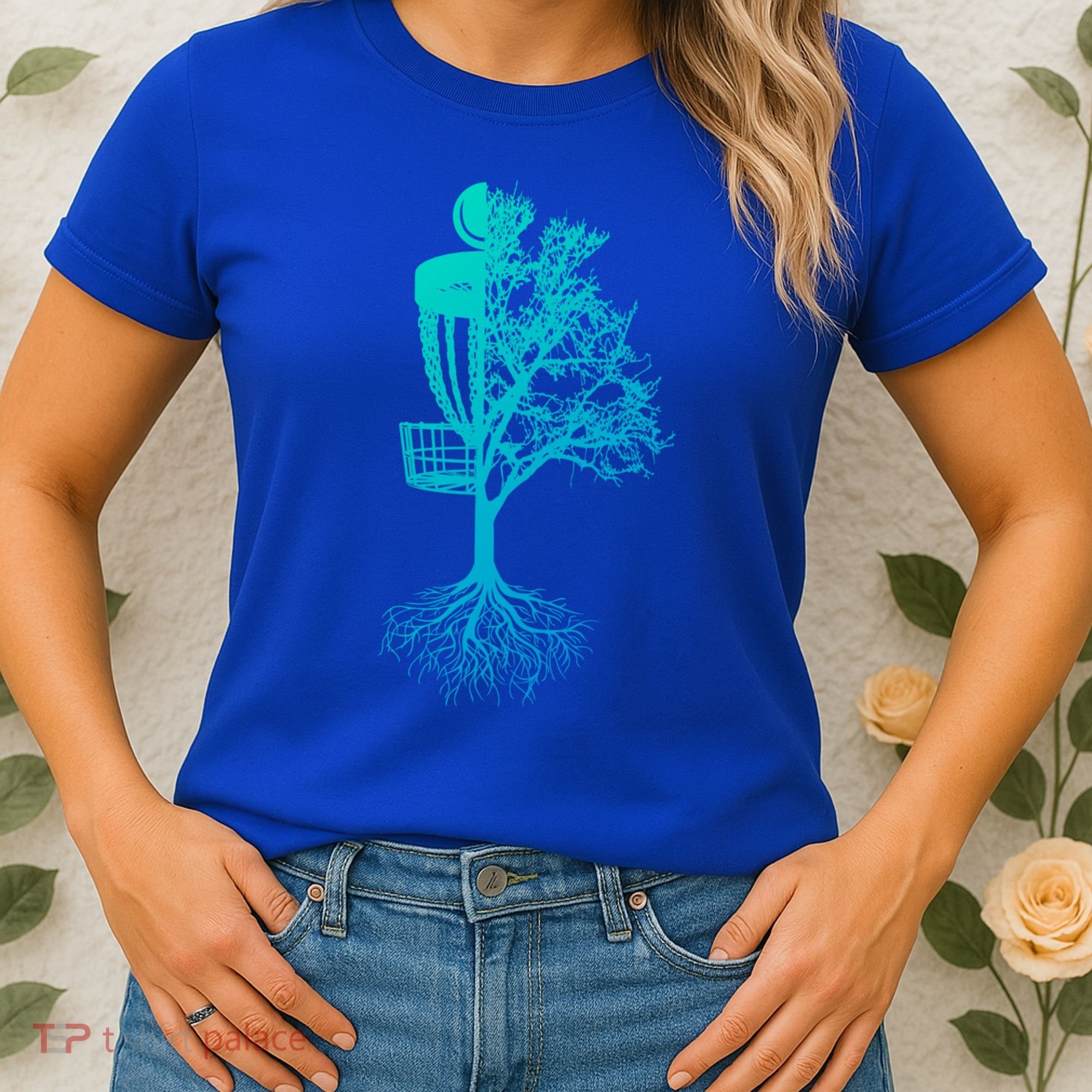 Disc Golf Basket And Tree Frolf Frisbee Golf Cool Gift Women's T-Shirt