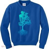 Disc Golf Basket And Tree Frolf Frisbee Golf Cool Gift Kids Sweatshirt thumb 0