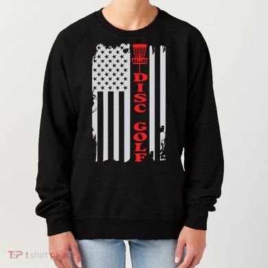 Disc Golf Basket American Flag Gift For Disc Golfers Women's Sweatshirt