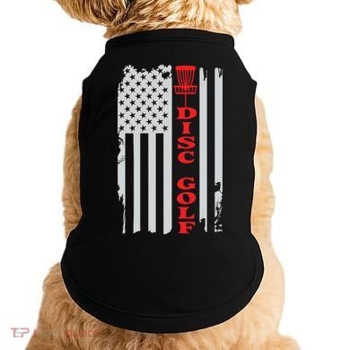 Disc Golf Basket American Flag Gift For Disc Golfers Doggie Tank