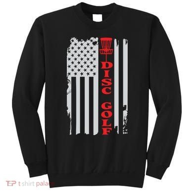 Disc Golf Basket American Flag Gift For Disc Golfers Sweatshirt
