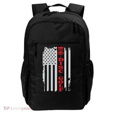 Disc Golf Basket American Flag Gift For Disc Golfers Backpack