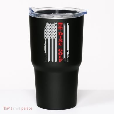 Disc Golf Basket American Flag Gift For Disc Golfers Tumbler