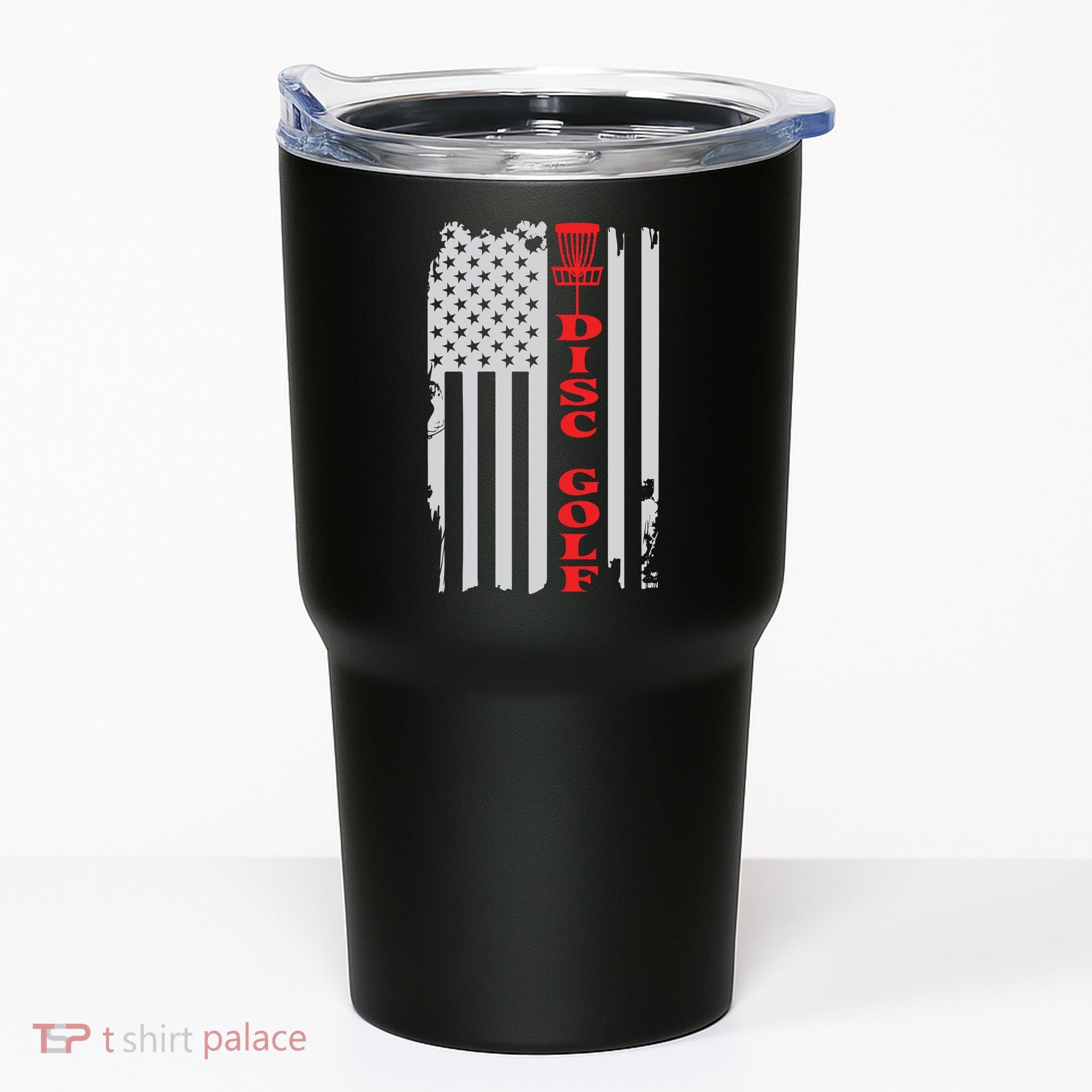 Disc Golf Basket American Flag Gift For Disc Golfers Tumbler