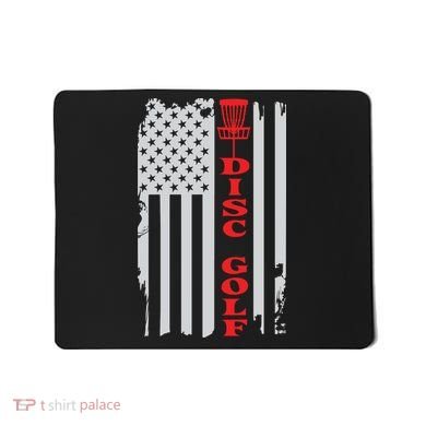 Disc Golf Basket American Flag Gift For Disc Golfers Mousepad