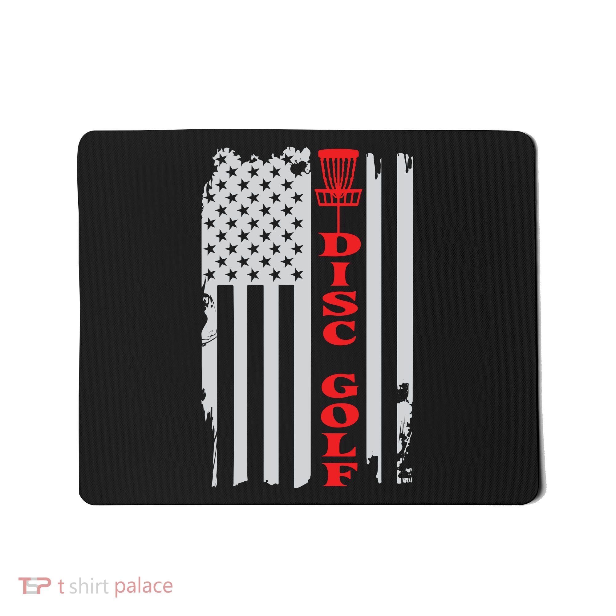 Disc Golf Basket American Flag Gift For Disc Golfers Mousepad