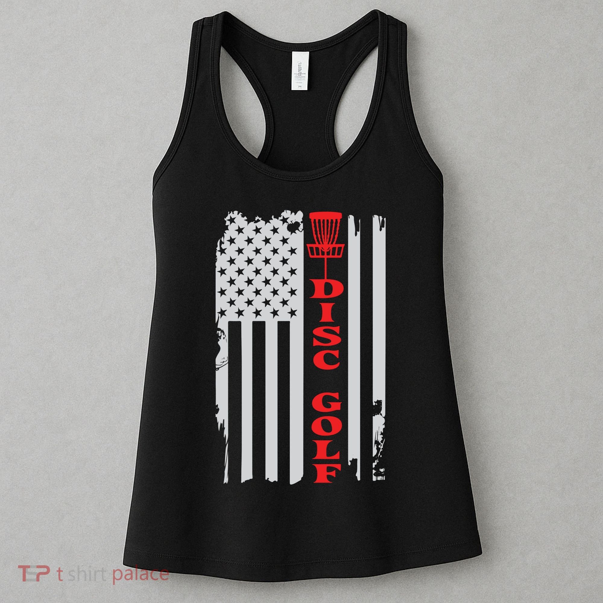 Disc Golf Basket American Flag Gift For Disc Golfers Women's Tank Top