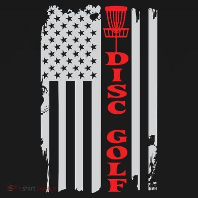 Disc Golf Basket American Flag Gift For Disc Golfers Tie-Dye T-Shirt