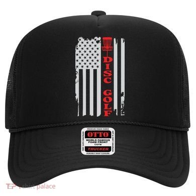 Disc Golf Basket American Flag Gift For Disc Golfers Hat