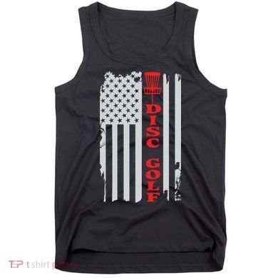 Disc Golf Basket American Flag Gift For Disc Golfers Tank Top