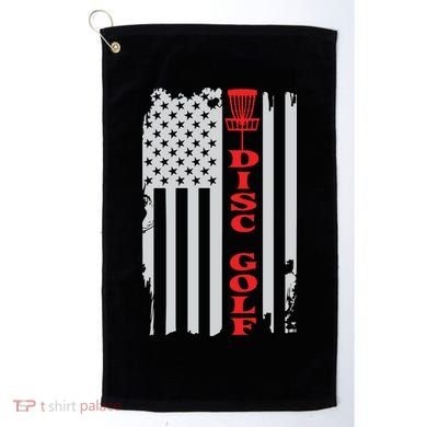 Disc Golf Basket American Flag Gift For Disc Golfers Golf Towel
