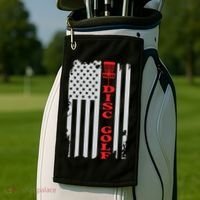 Disc Golf Basket American Flag Gift For Disc Golfers Golf Towel thumb 2