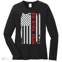 Disc Golf Basket American Flag Gift For Disc Golfers Women's Long Sleeve Shirt thumb 0