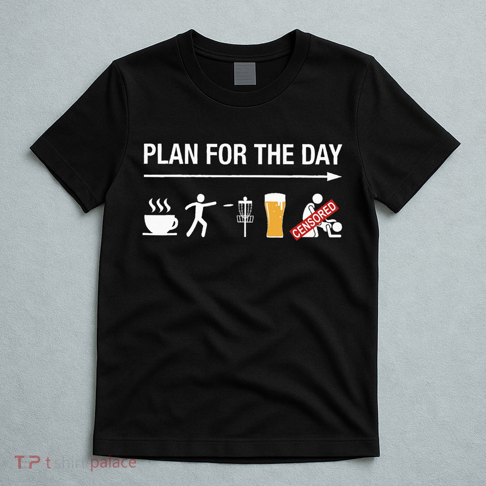 Disc Golf Basket Frisbee Golfing Frolf Coffee Beer Adult T-Shirt