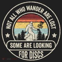 Disc Golf Basket Retro Not All Who Wander Are Lost Bigfoot Women's Sweatshirt thumb 2