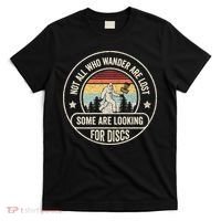 Disc Golf Basket Retro Not All Who Wander Are Lost Bigfoot T-Shirt thumb 0