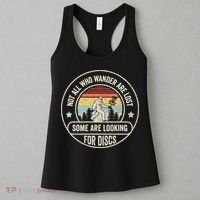 Disc Golf Basket Retro Not All Who Wander Are Lost Bigfoot Women's Tank Top thumb 3