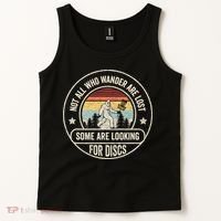 Disc Golf Basket Retro Not All Who Wander Are Lost Bigfoot Tank Top thumb 2