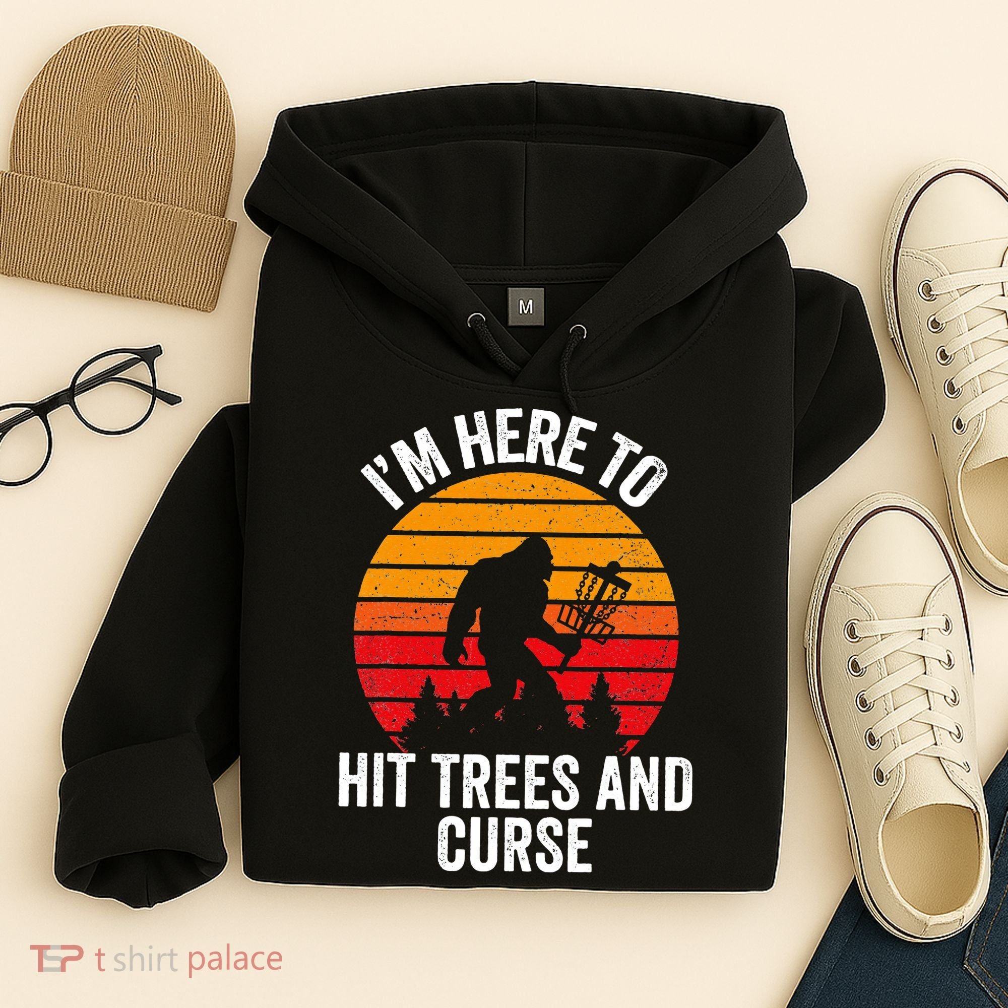 Disc Golf Bigfoot Disk Golfer Fathers Day Hoodie