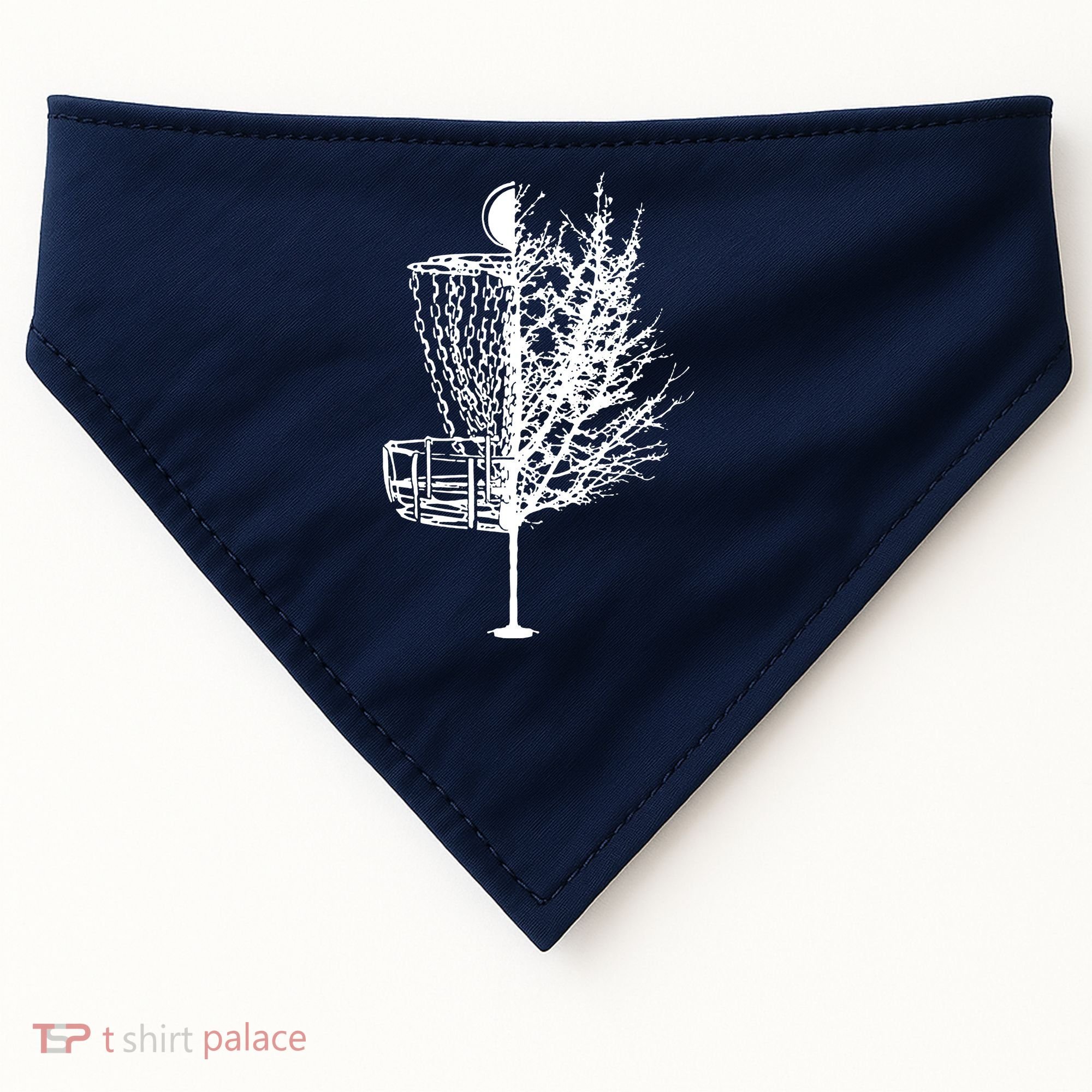 Disc Golf Basket Tree Shirts Funny USA-Made Doggie Bandana