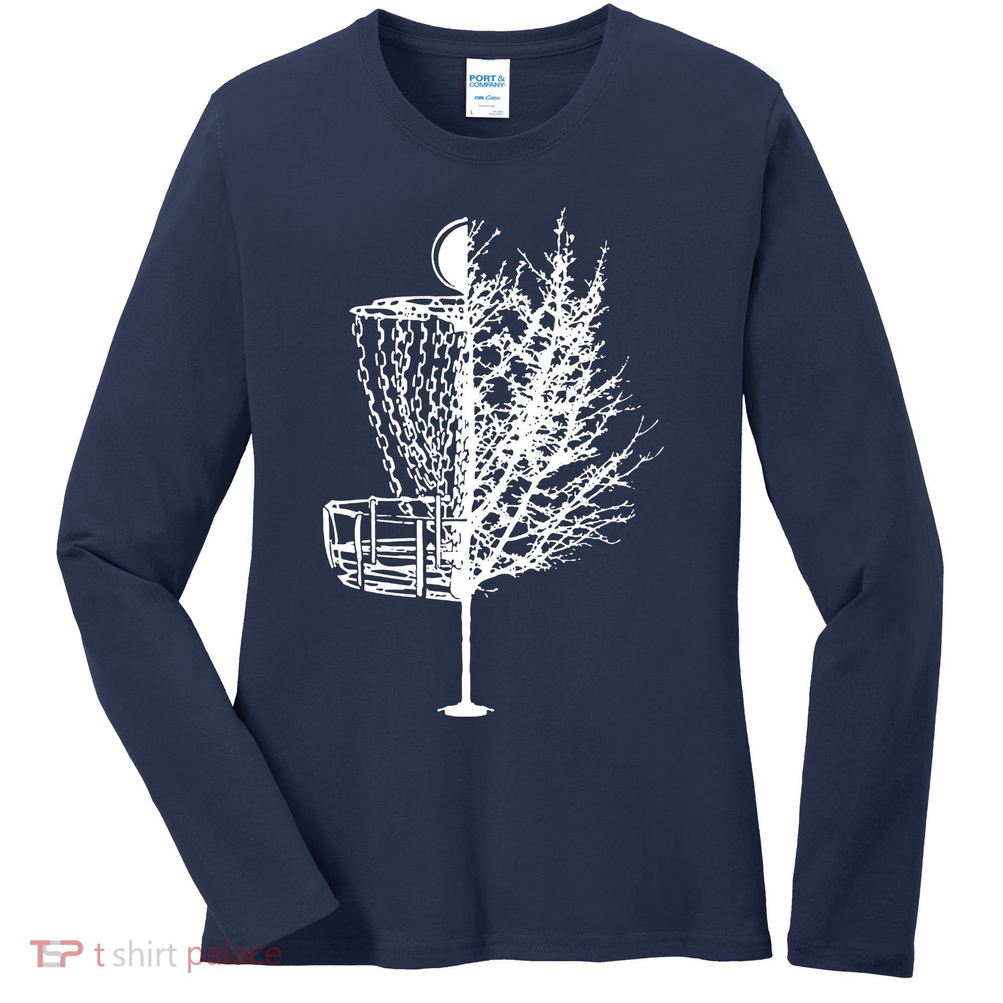 Disc Golf Basket Tree Shirts Funny Women's Long Sleeve Shirt
