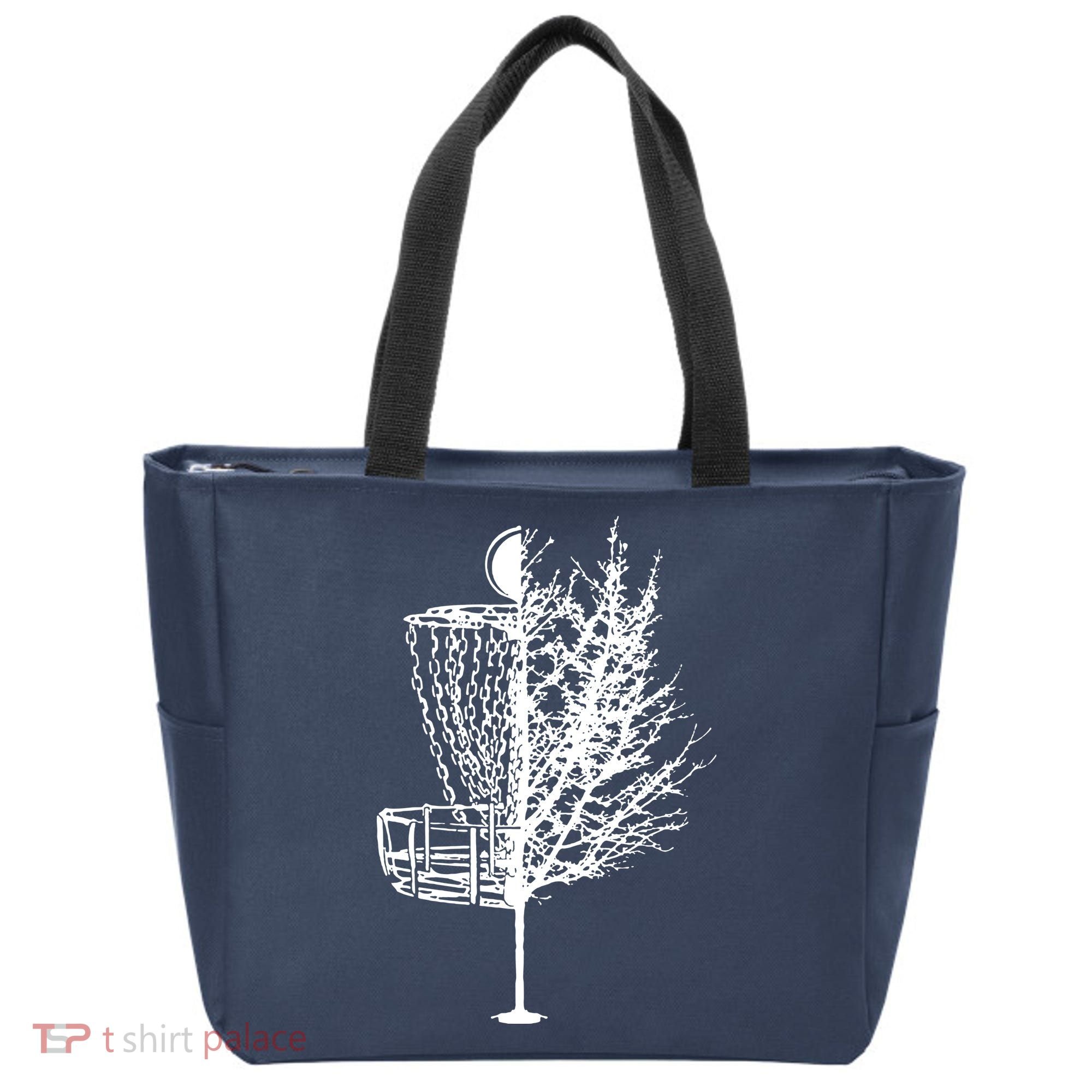 Disc Golf Basket Tree Shirts Funny Tote Bag