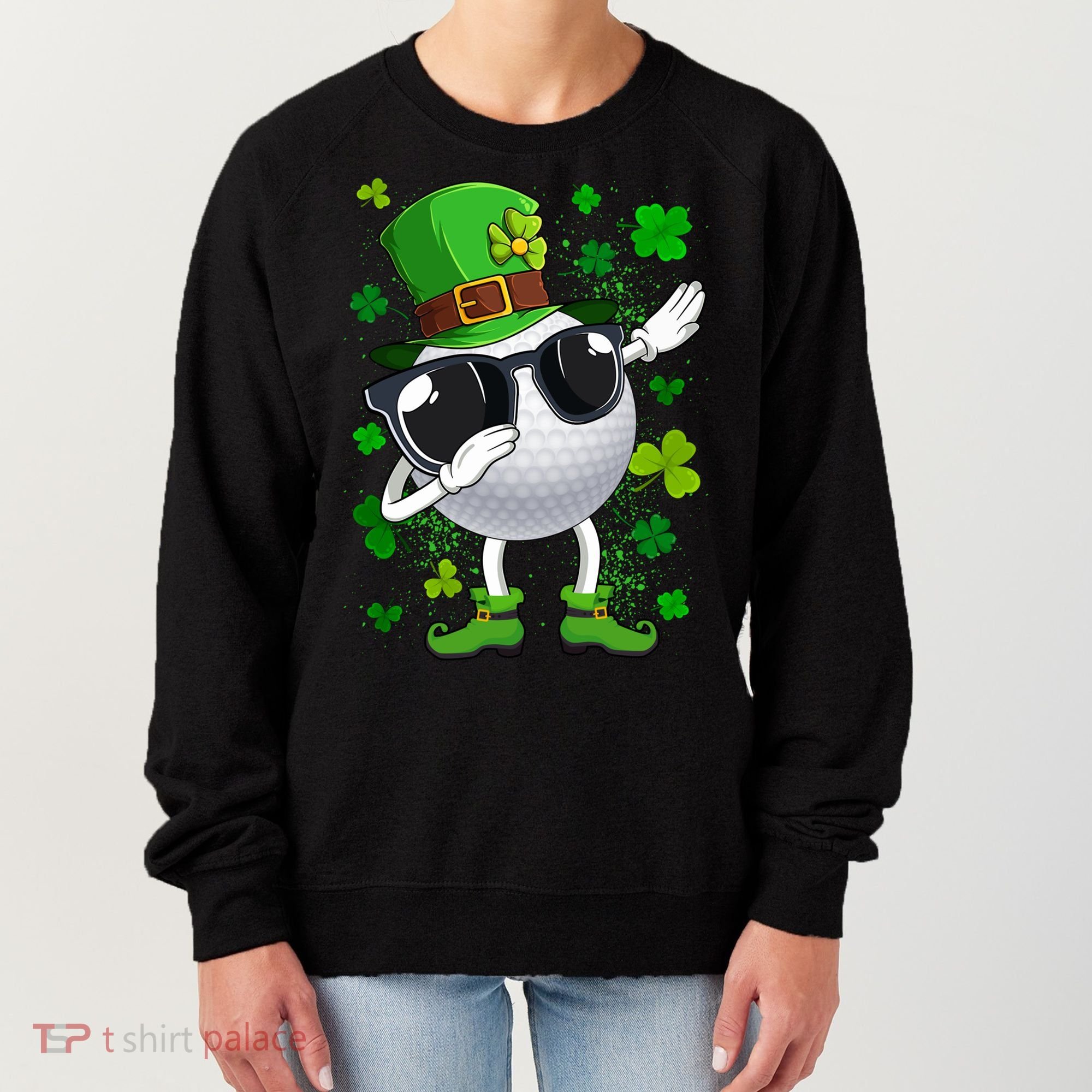 Dabbing Golf Ball Leprechaun Saint Patrick's Day Cool Gift Women's Sweatshirt