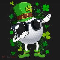 Dabbing Golf Ball Leprechaun Saint Patrick's Day Cool Gift Doggie Tank thumb 4