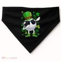 Dabbing Golf Ball Leprechaun Saint Patrick's Day Cool Gift USA-Made Doggie Bandana thumb 0