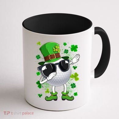 Dabbing Golf Ball Leprechaun Saint Patrick's Day Cool Gift Coffee Mug back