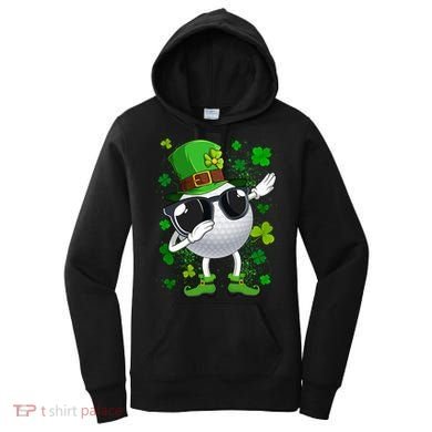 Dabbing Golf Ball Leprechaun Saint Patrick's Day Cool Gift Women's Hoodie