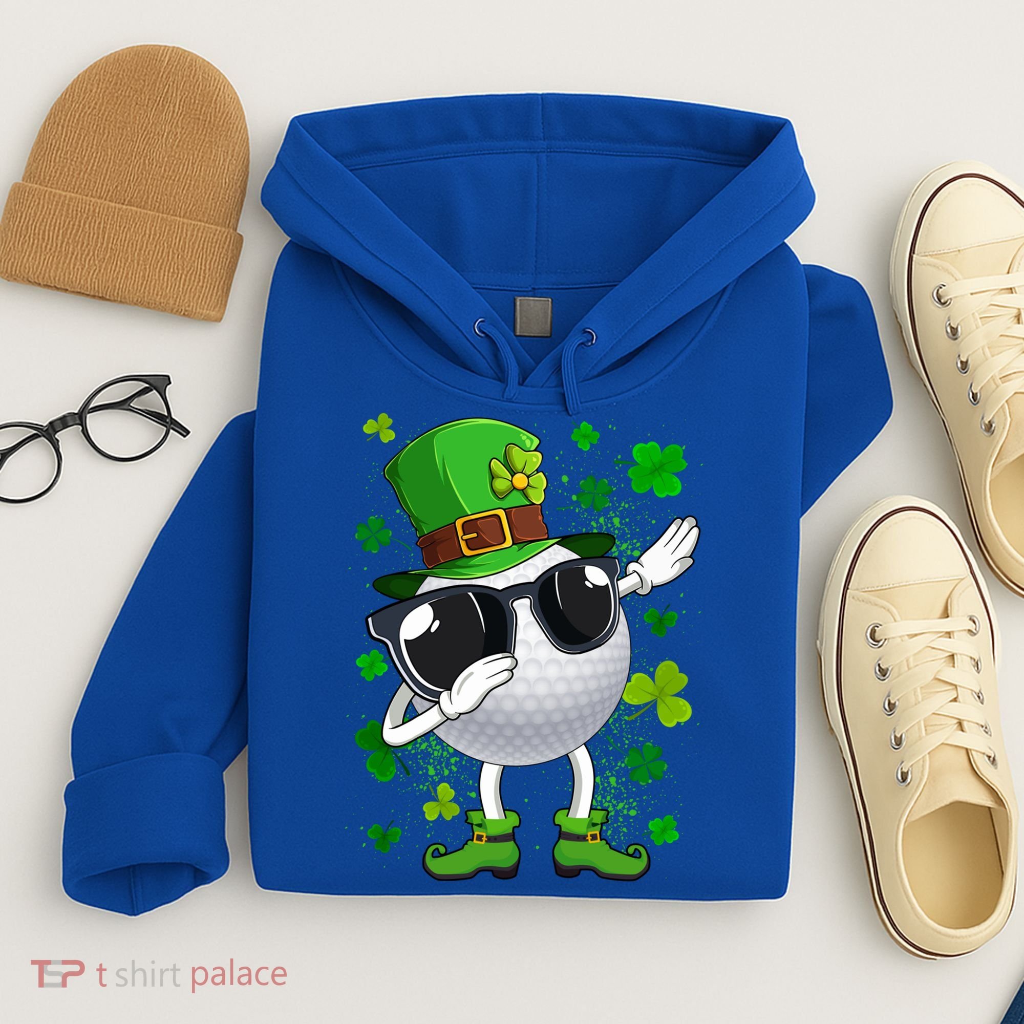 Dabbing Golf Ball Leprechaun Saint Patrick's Day Cool Gift Hoodie