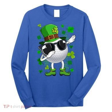 Dabbing Golf Ball Leprechaun Saint Patrick's Day Cool Gift Long Sleeve Shirt