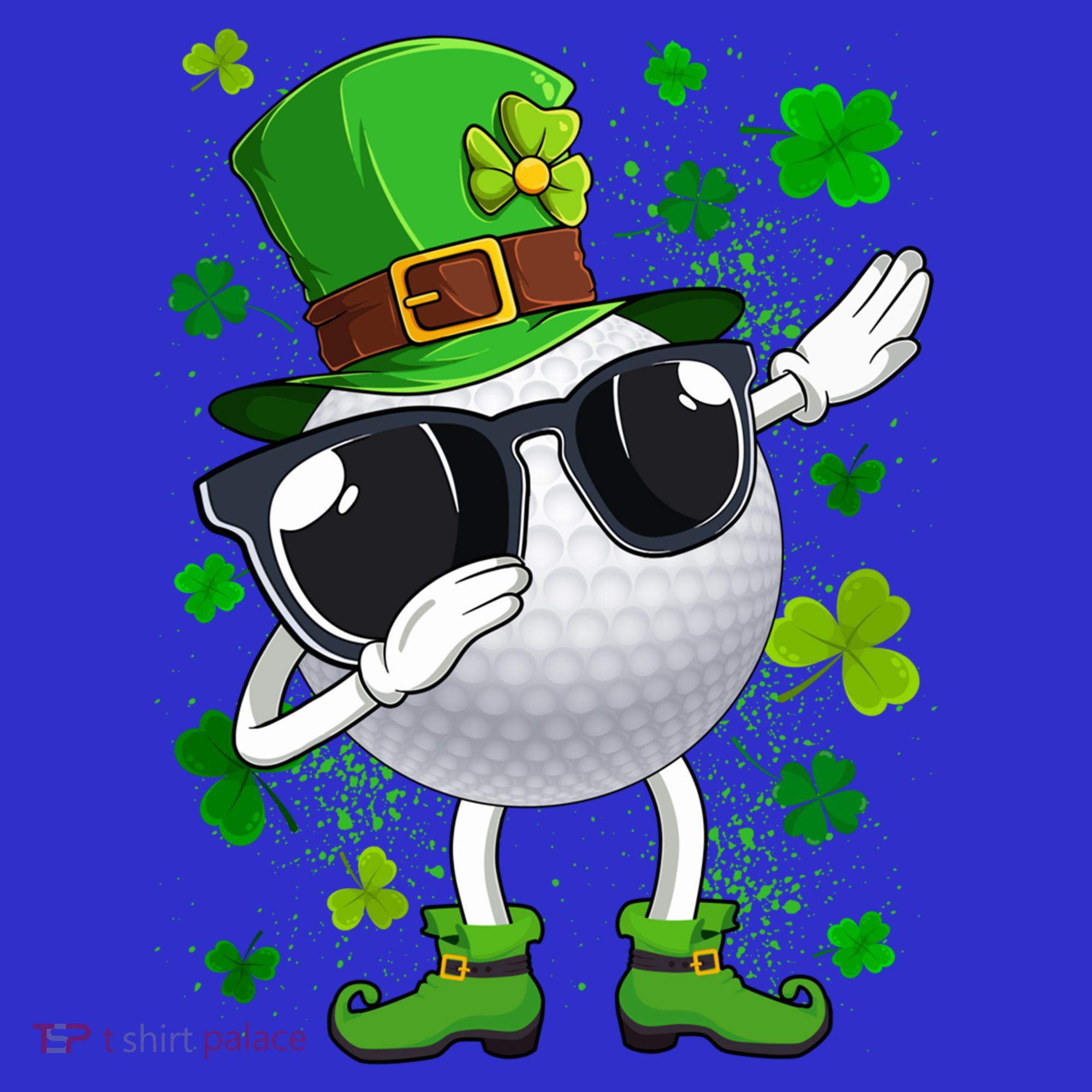 Dabbing Golf Ball Leprechaun Saint Patrick's Day Cool Gift Polo