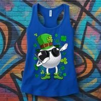 Dabbing Golf Ball Leprechaun Saint Patrick's Day Cool Gift Women's Tank Top thumb 3