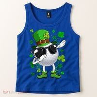 Dabbing Golf Ball Leprechaun Saint Patrick's Day Cool Gift Tank Top thumb 2