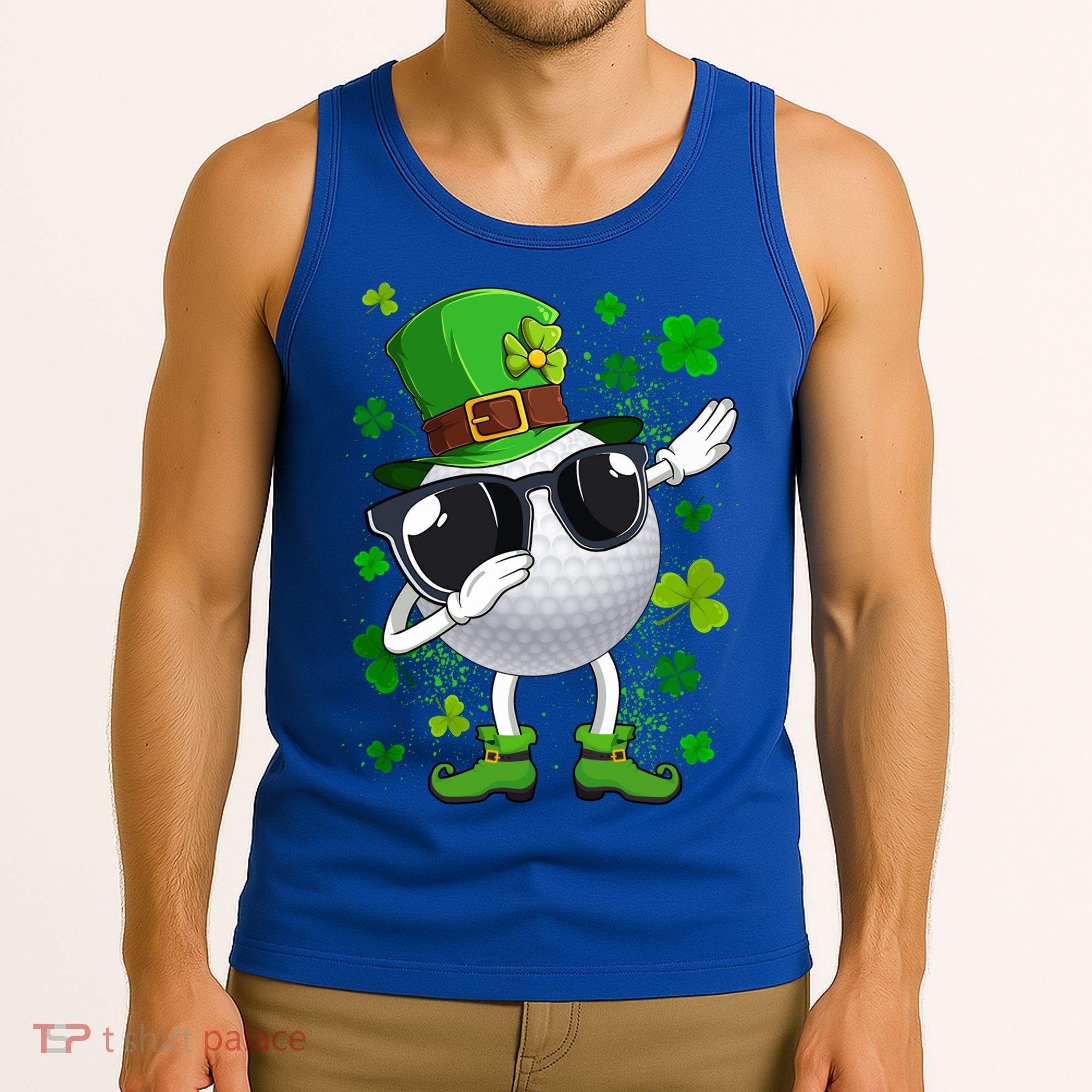 Dabbing Golf Ball Leprechaun Saint Patrick's Day Cool Gift Tank Top