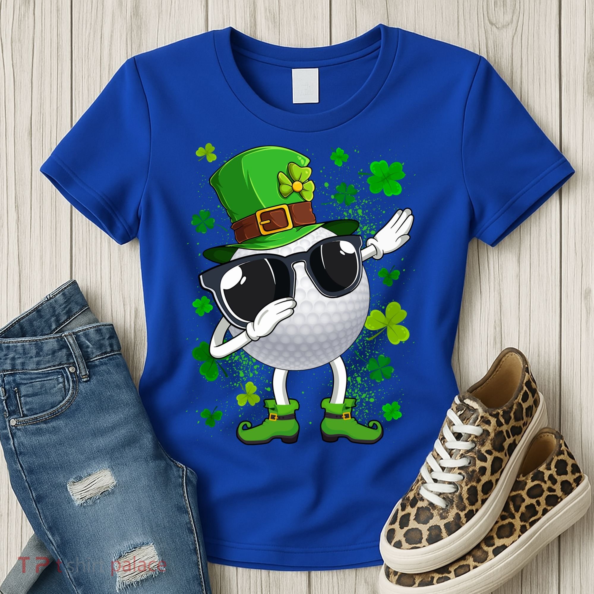 Dabbing Golf Ball Leprechaun Saint Patrick's Day Cool Gift Women's T-Shirt