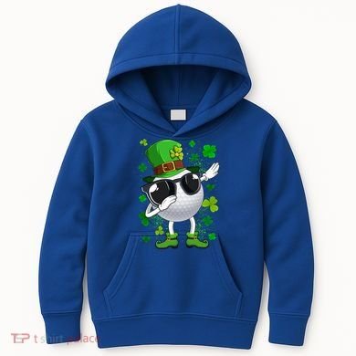 Dabbing Golf Ball Leprechaun Saint Patrick's Day Cool Gift Kids Hoodie