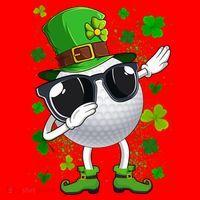 Dabbing Golf Ball Leprechaun Saint Patrick's Day Cool Gift Santa Hat thumb 1
