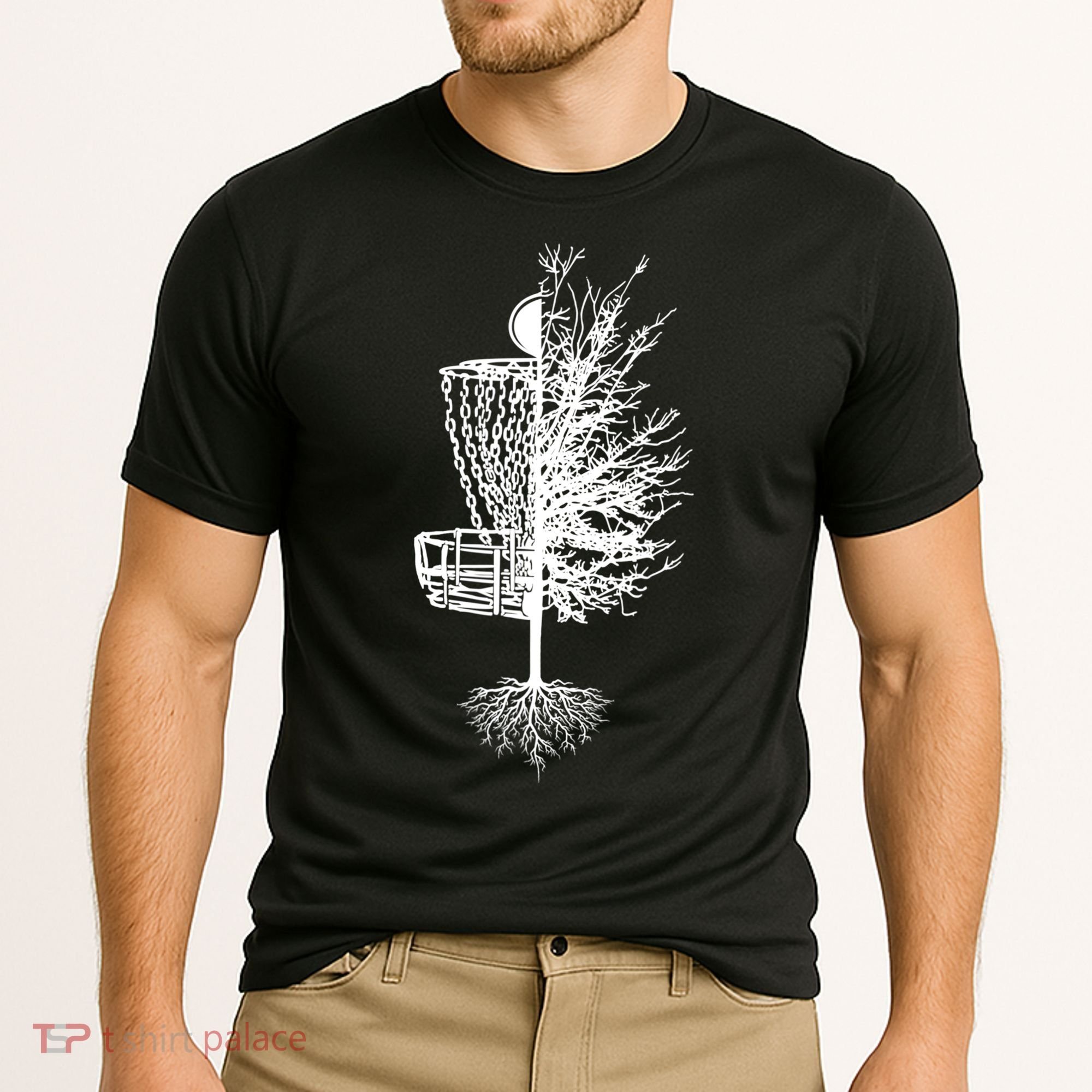 Disc Golf Basket Tree Cooling Performance Crew T-Shirt