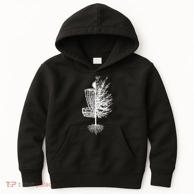 Disc Golf Basket Tree Kids Hoodie