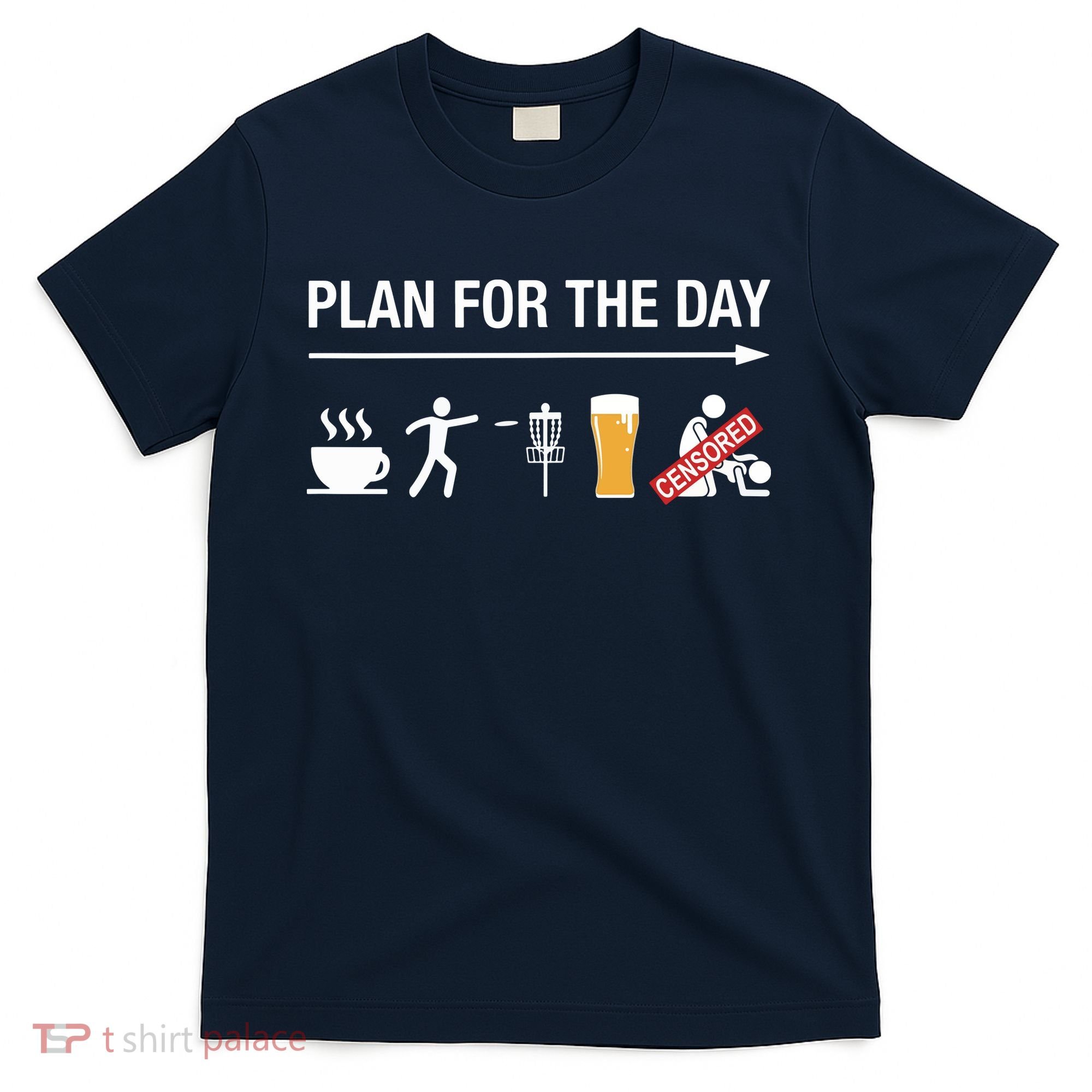 Disc Golf Basket Frisbee Golfing Frolf Coffee Beer Adult T-Shirt