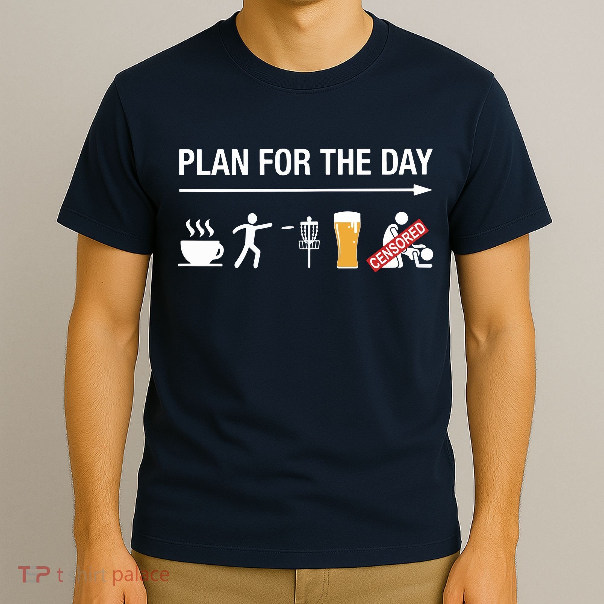 Disc Golf Basket Frisbee Golfing Frolf Coffee Beer Adult T-Shirt