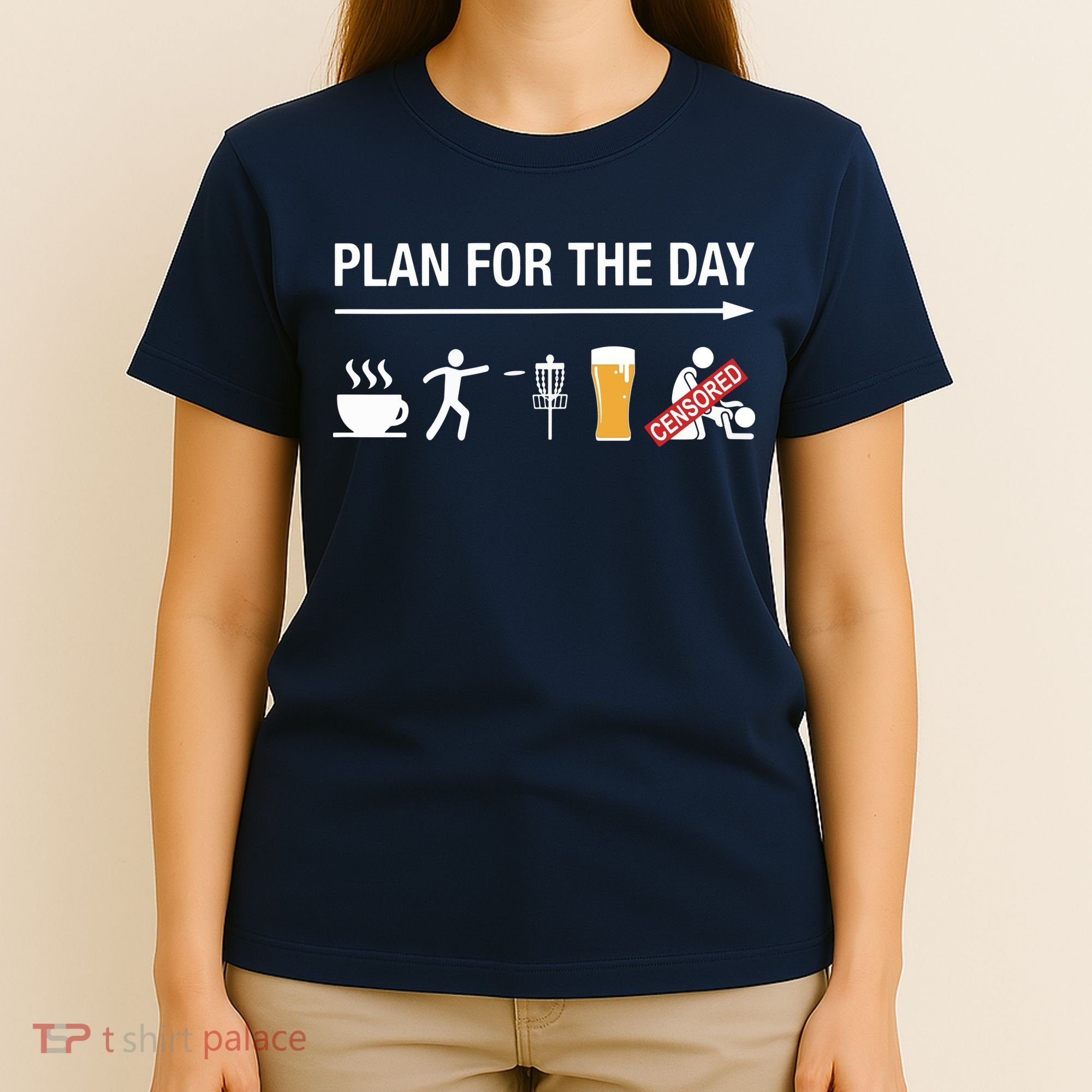 Disc Golf Basket Frisbee Golfing Frolf Coffee Beer Adult T-Shirt
