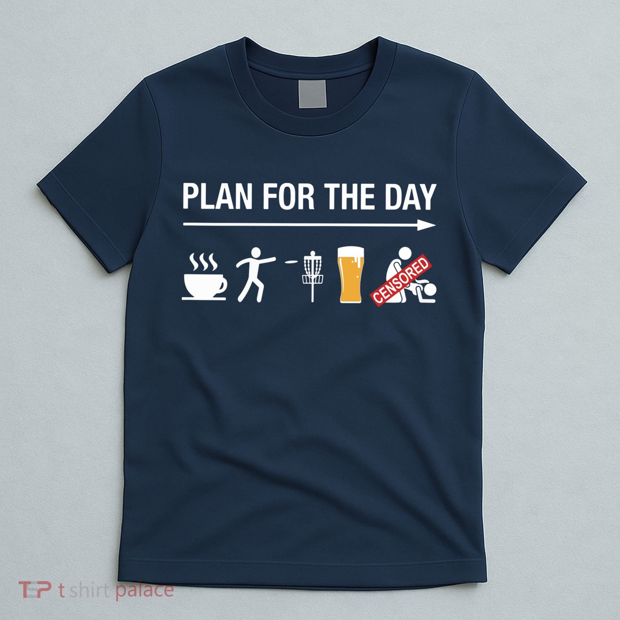 Disc Golf Basket Frisbee Golfing Frolf Coffee Beer Adult T-Shirt