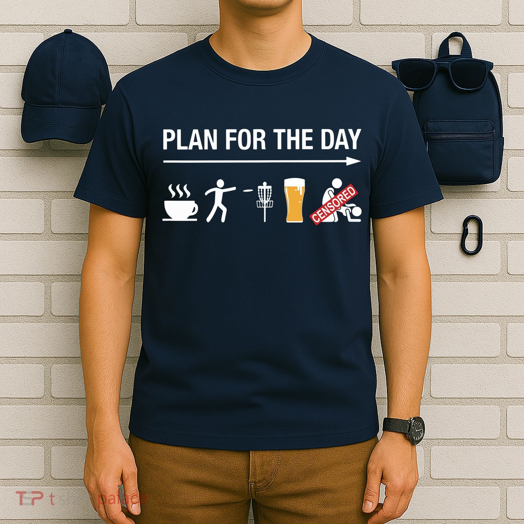 Disc Golf Basket Frisbee Golfing Frolf Coffee Beer Adult T-Shirt