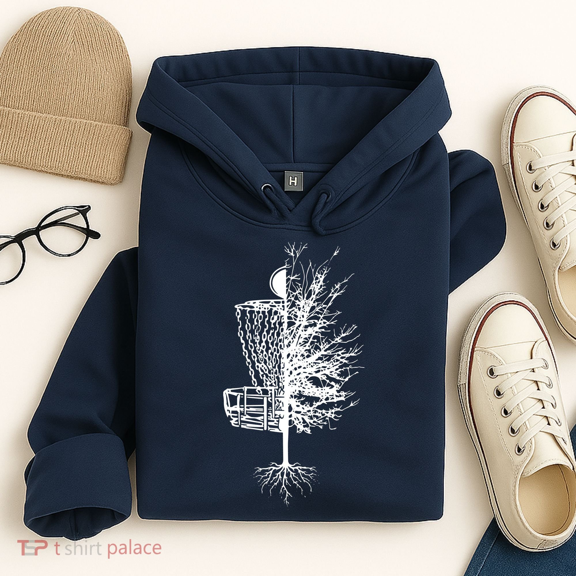 Disc Golf Basket Tree Frisbee Golf Hoodie