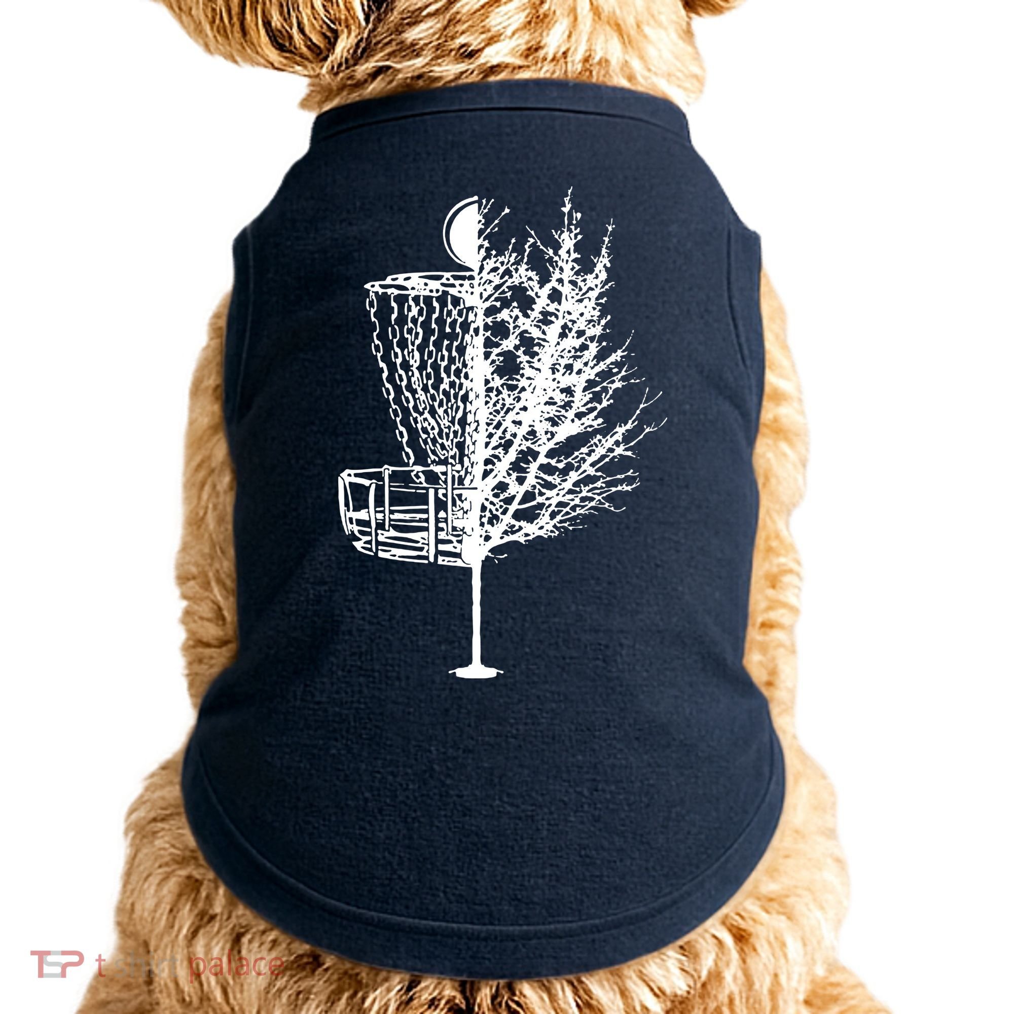 Disc Golf Basket Tree Shirts Funny Doggie Tank
