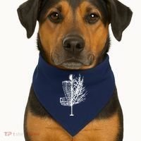 Disc Golf Basket Tree Shirts Funny USA-Made Doggie Bandana thumb 1